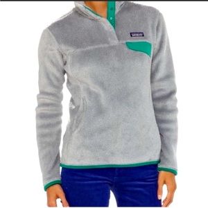 Patagonia Women’s Re Tool Fleece. Grey and Green womens size medium.